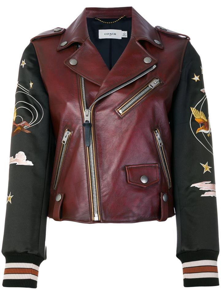 Coach Embroidered Souvenir Biker Jacket - Brown