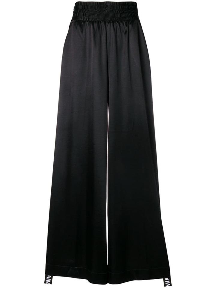Mia-iam Side Strap Palazzo Trousers - Black