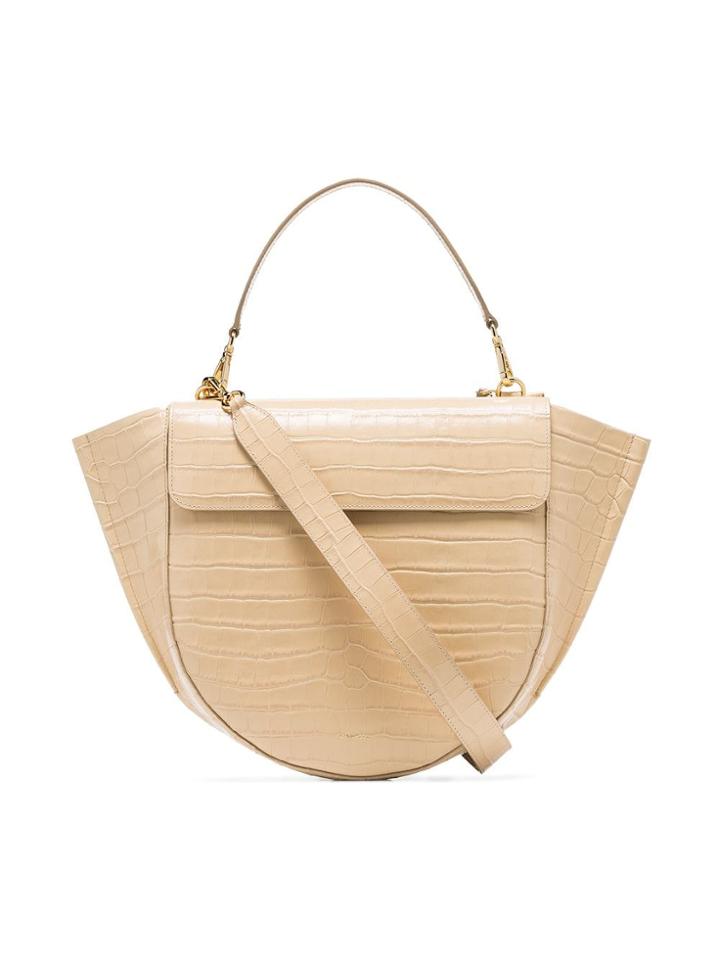 Wandler Nude Hortensia Large Mock Croc Shoulder Bag - Neutrals
