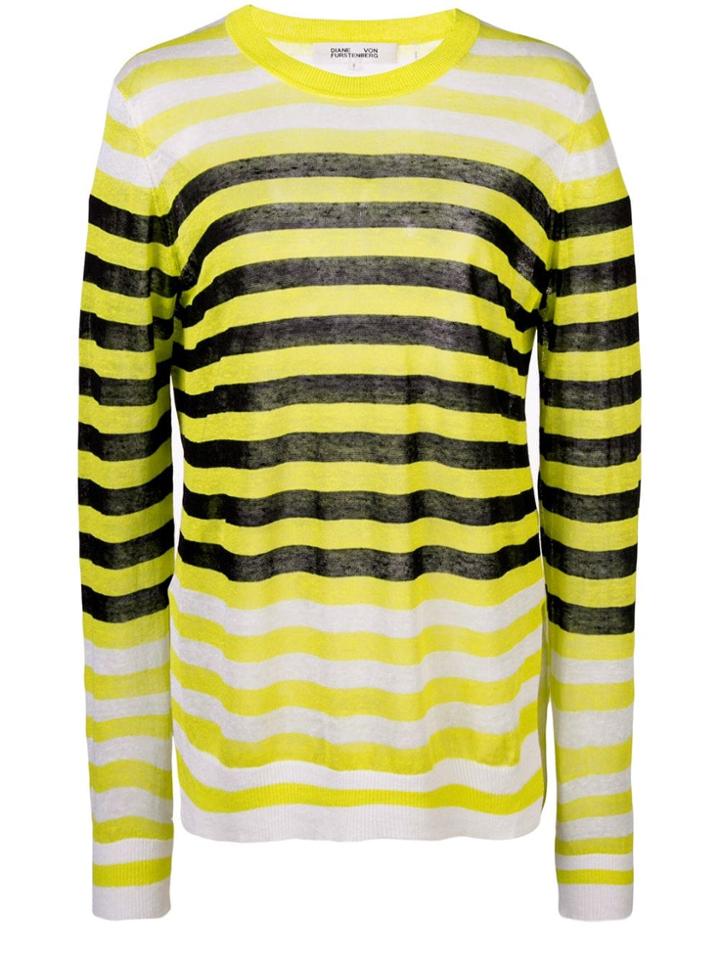 Dvf Diane Von Furstenberg Striped Long-sleeve Top - Yellow