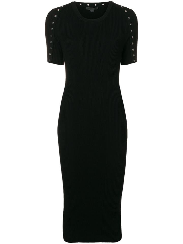Alexander Wang Round Neck Fitted Dress - Black
