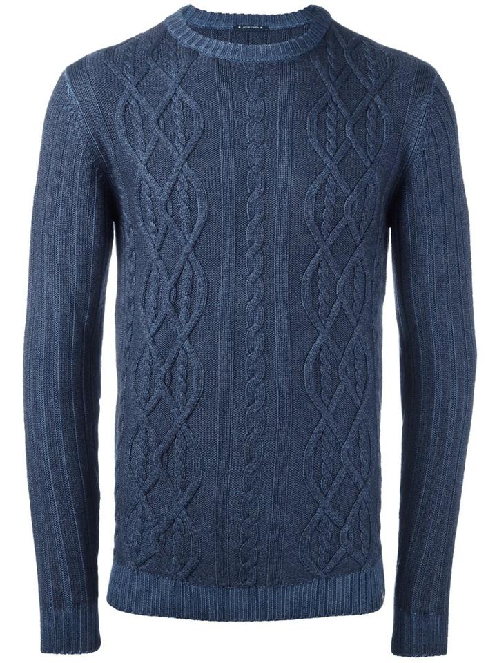 Jacob Cohen Crew Neck Jumper, Men's, Size: Xxl, Blue, Wool