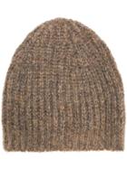 Isabel Marant Ribbed Knitted Beanie - Neutrals