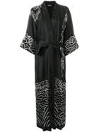 P.a.r.o.s.h. Embroidered Wrap Coat - Black