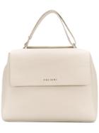 Orciani Logo Plaque Tote Bag - White