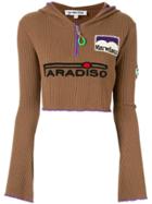 Ground Zero Patch Detail Cropped Jumper - Brown