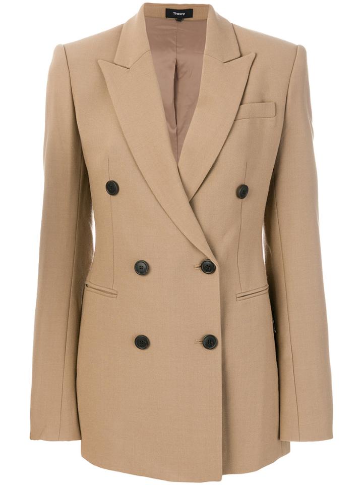 Theory Double Breasted Power Jacket - Nude & Neutrals
