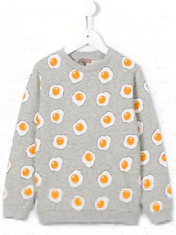 Emile Et Ida Fried Eggs Print Sweatshirt, Boy's, Size: 10 Yrs, Grey