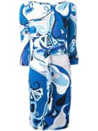 Emilio Pucci Vintage Abstract Print Dress, Women's, Size: 38, Blue