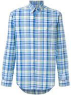 Etro Long Sleeve Check Shirt - Blue