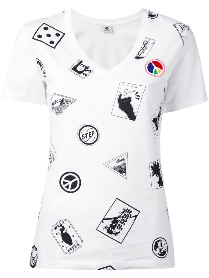 Ps By Paul Smith - V-neck T-shirt - Women - Cotton - M, White, Cotton