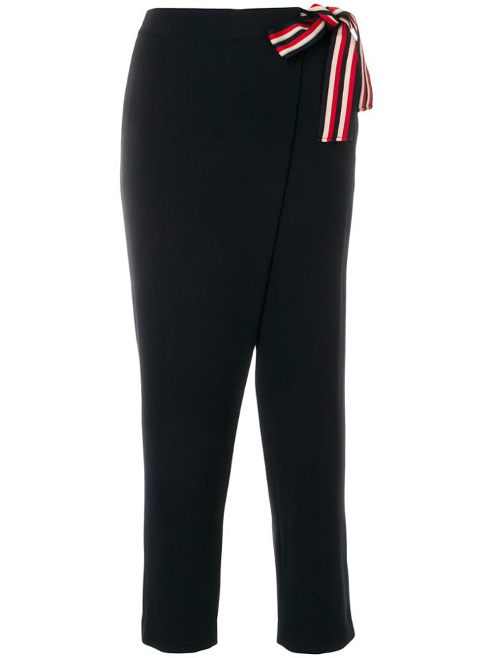 Alberto Biani High Waist Cropped Trousers - Blue
