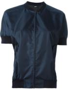 Jil Sander Navy Shortsleeved Bomber Jacket, Women's, Size: 34, Blue, Polyamide/polyester