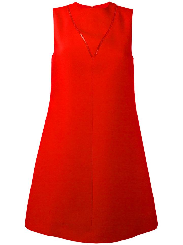 Valentino A-line Crêpe Dress, Women's, Size: 42, Red, Silk/polyester/acetate/virgin Wool