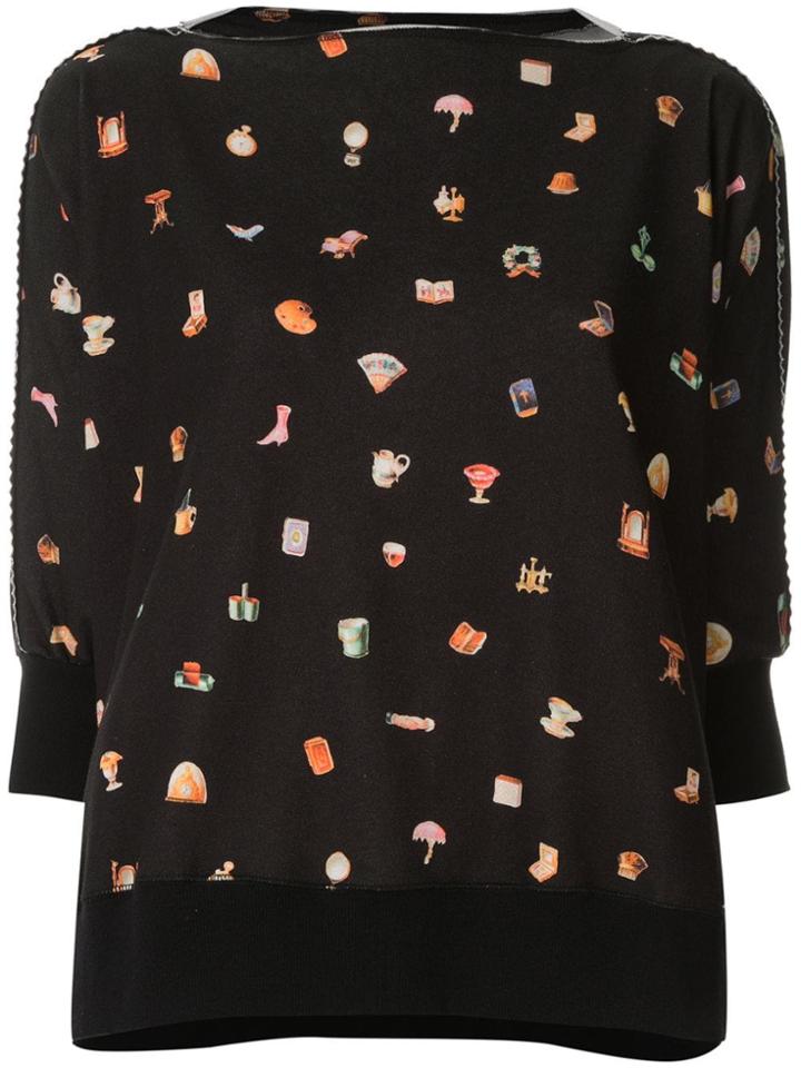 Undercover Graphic Print Sweater - Black