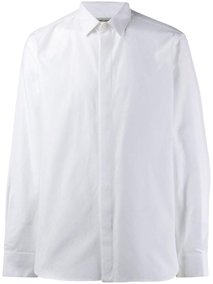 Saint Laurent Patterned Formal Shirt - White