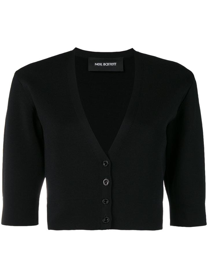 Neil Barrett Cropped Cardigan - Black