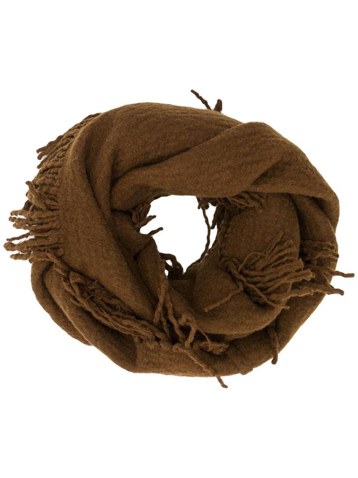 Uma Wang Fringed Snood Scarf - Brown