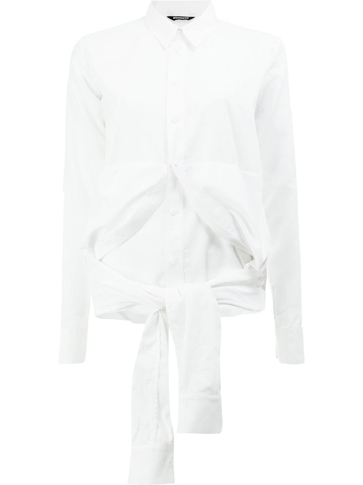 Moohong Asymmetric Tied Shirt - White