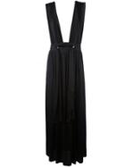 Lanvin Cupro Long Skirt, Women's, Size: 38, Black, Viscose/acetate