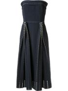 Dion Lee Pleated Perforated Dress - Black