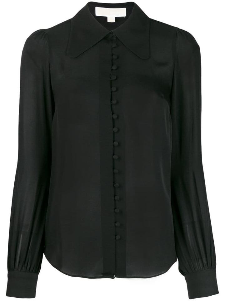 Michael Michael Kors Classic-collar Silk Shirt - Black