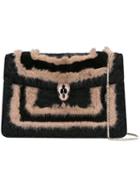 Bulgari Fur-trimmed 'serpenti Forever' Bag, Women's, Black
