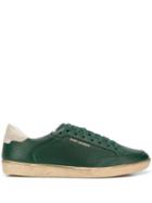 Saint Laurent Perforated Lace-up Sneakers - Green