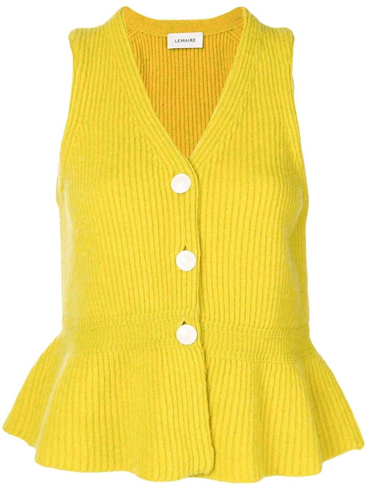 Lemaire Knitted Peplum Vest - Yellow & Orange