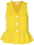 Lemaire Knitted Peplum Vest - Yellow & Orange