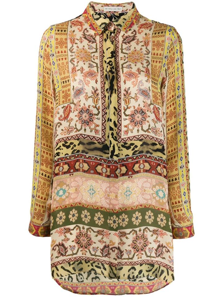 Etro Printed Long Sleeve Shirt - Yellow