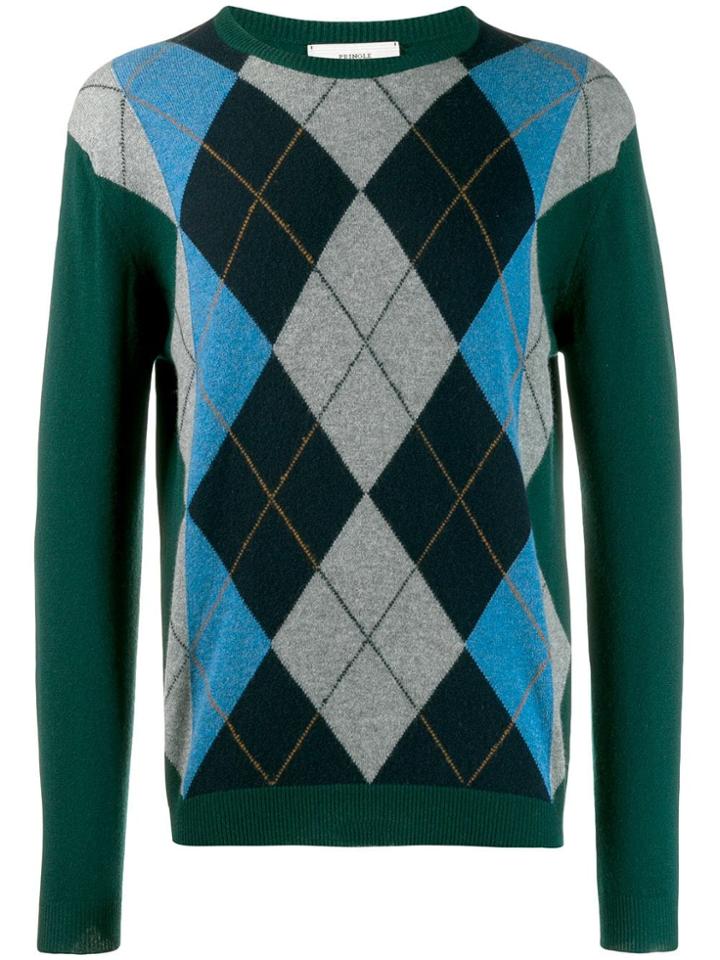 Pringle Of Scotland Argyle Fine Knit Sweater - Green