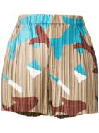 Issey Miyake Vintage Geometric Prints Pleated Shorts - Multicolour