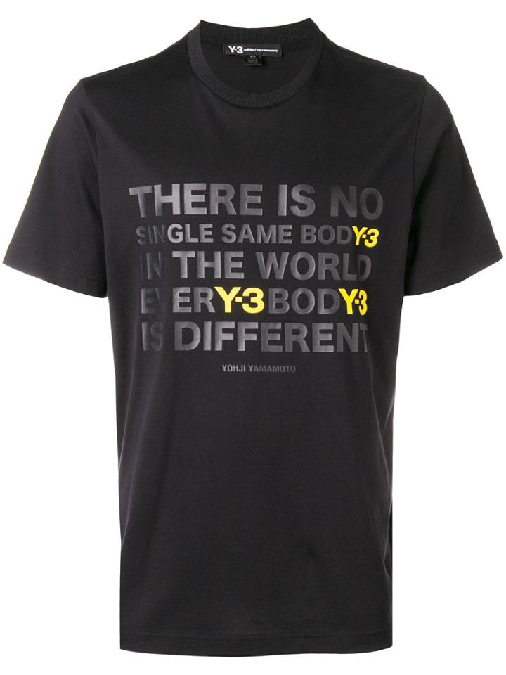 Y-3 Tone-on-tone Slogan T-shirt - Black