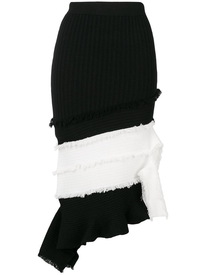 Jonathan Simkhai - Ribbed Bandage Midi Skirt - Women - Polyester/rayon - S, Black, Polyester/rayon