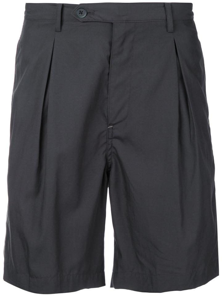 Factotum - Pleated Shorts - Men - Lyocell/cotton - 44, Brown, Lyocell/cotton