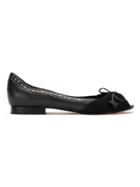 Sarah Chofakian Bow Leather Ballerinas - Black