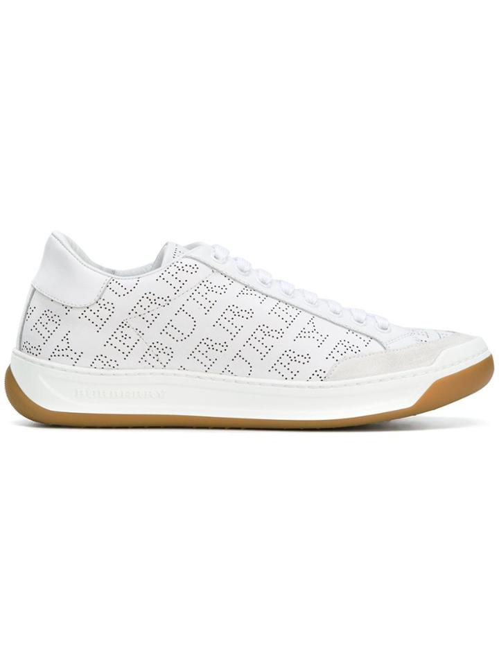 Burberry Perforated Logo Sneakers - White