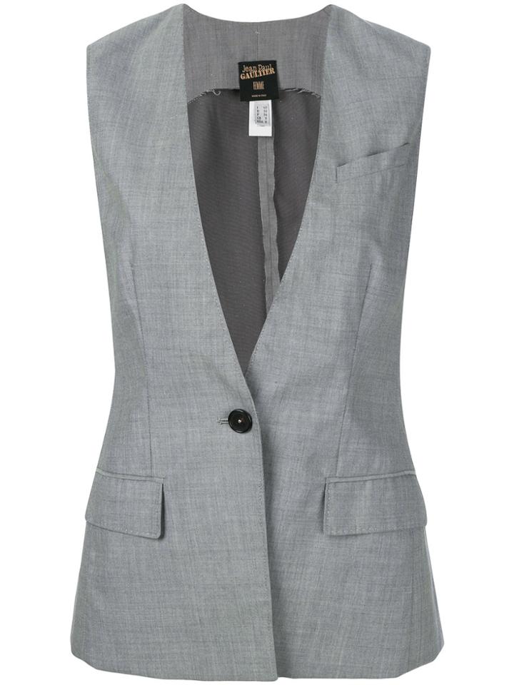 Jean Paul Gaultier Vintage Deep Neck Waistcoat - Grey