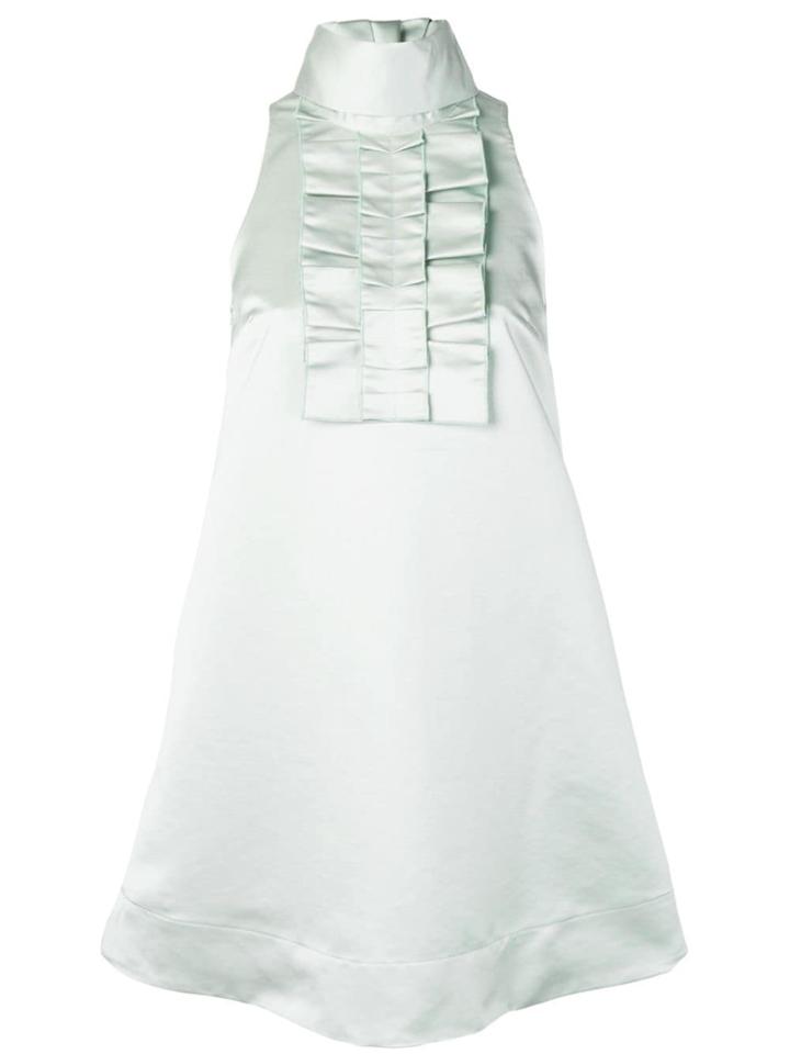 Alexa Chung Ruffle Front Shift Dress - Green