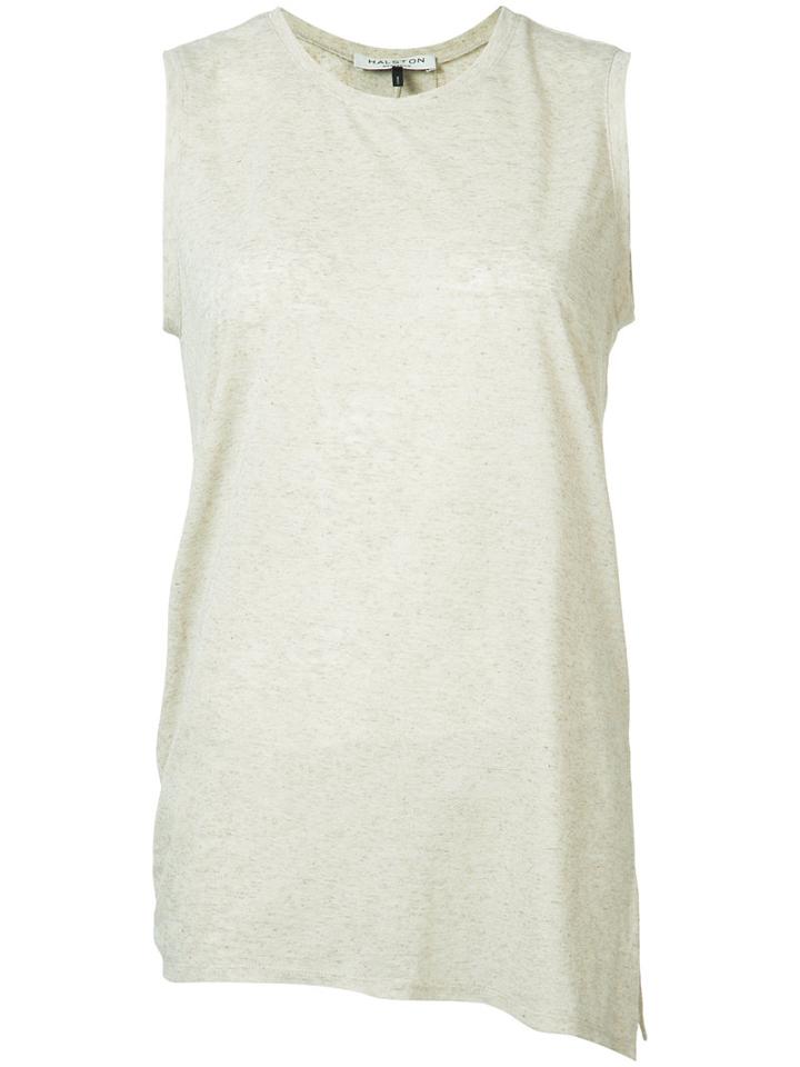 Halston Heritage - Draped Tank Top - Women - Linen/flax/polyester - L, Women's, Nude/neutrals, Linen/flax/polyester