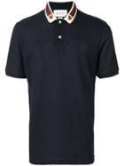 Gucci Web And Feline Head Polo Shirt - Blue