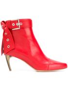 Alexander Mcqueen Buckle Ankle Boots - Red