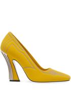 Fendi Ffreedom Square Toe Pumps - Yellow