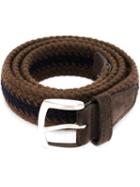 Eleventy Braided Buckled Belt, Men's, Size: 90, Brown, Cotton