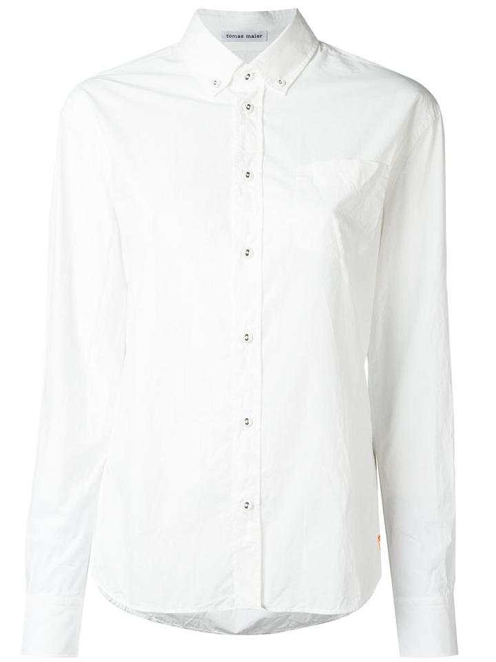 Tomas Maier Button Down Shirt, Women's, Size: 4, White, Cotton