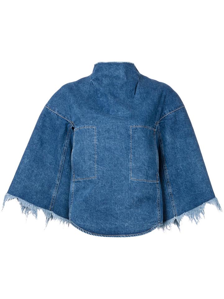 Toga Chest Pockets Denim Blouse, Women's, Size: 36, Blue, Cotton