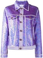 Ashish Sequin Denim Jacket, Women's, Size: Small, Pink/purple, Cotton/sequin