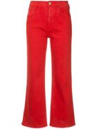 3x1 Shelter Wide Leg Cropped Jeans - Red