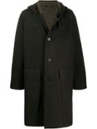 Issey Miyake Men Oversized Hooded Coat - Green